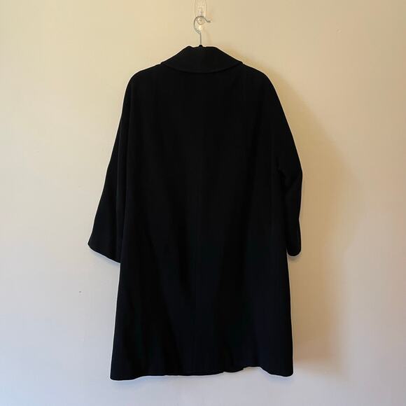 Honore L 100% Cashmere jacket trench coat black luxury button winter minimalist - Picture 5 of 9